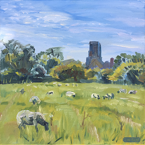 Sheep may safely graze, Woodspring Priory 2017 by Stuart Nurse